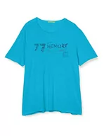 Koszulki męskie - camel active Męski T-shirt z rękawami do łokci, Niebieski T18, M - miniaturka - grafika 1