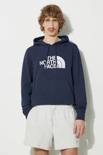 Bluzy męskie - The North Face bluza bawełniana M Light Drew Peak Pullover Hoodie męska kolor granatowy z kapturem z aplikacją NF00A0TE8K21 - grafika 1