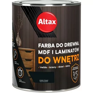 Farba do drewna, mdf, laminat 750 ml czarny ALTAX - Emalie - miniaturka - grafika 1