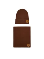 Czapki dla dzieci - Beverly Hills Polo Club Komplet czapka i komin CEO-BHPC-ACCCS-02 Brązowy - miniaturka - grafika 1