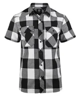 Koszule męskie - koszula CHECKSHIRT HALFSLEEVE white/black-XL - miniaturka - grafika 1