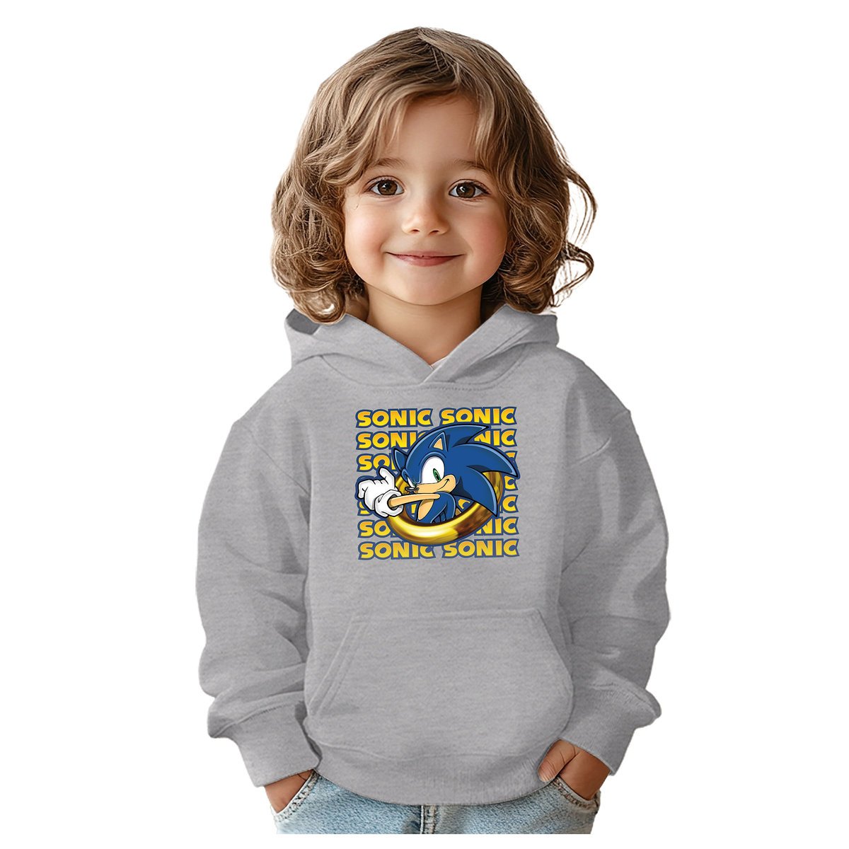 BLUZA DZIECIĘCA SONIC 122-128 Z KAPTUREM BAWEŁNIANA JAKOŚĆ