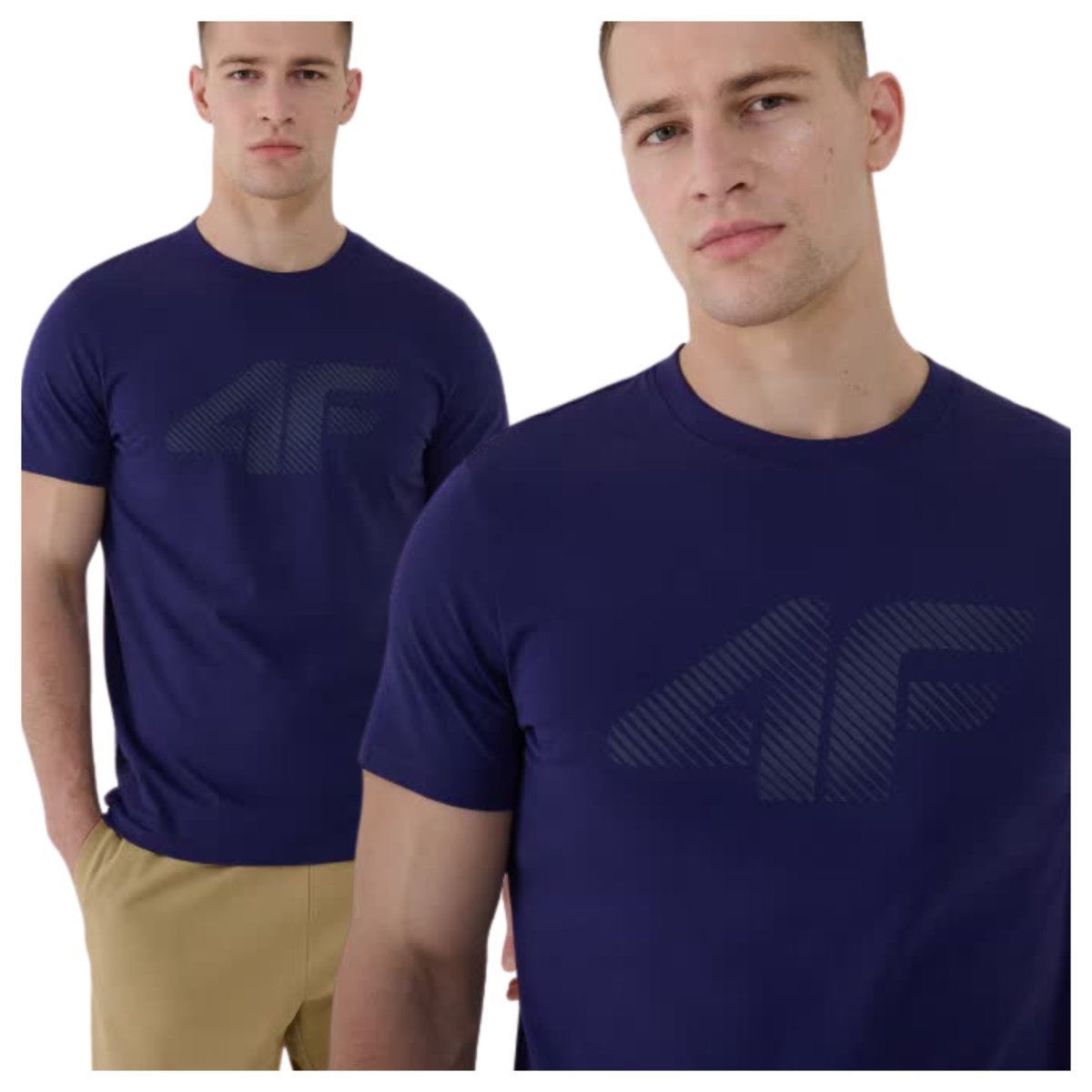 Koszulka męska 4F 4FWMM00TTSHM2257-31S Niebieski Roz. S