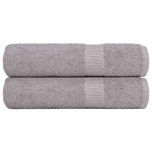 vidaXL Ręczniki kąpielowe 2 szt. Szare 100x150 cm 360 gsm 100% bawełna - Ręczniki - miniaturka - grafika 1