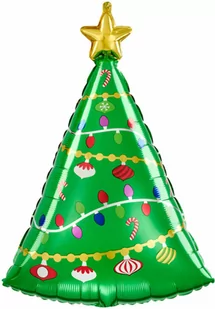Balon foliowy Świąteczna Choinka - 43 x 60 cm- 1 szt. - Ozdoby bożonarodzeniowe - miniaturka - grafika 1