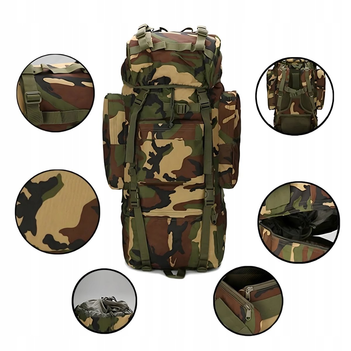 Plecak Turystyczny Taktyczny Wojskowy Górski Militarny Duża Torba 65 L