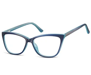 Okulary oprawki optyczne zerówki korekcyjne kocie oczy Sunoptic CP115B niebieskie - Okulary korekcyjne, oprawki, szkła - miniaturka - grafika 1