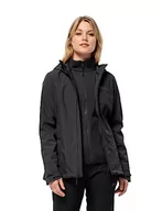 Kurtki damskie - Jack Wolfskin Damska kurtka Moonrise 3 w 1, czarna, XS - miniaturka - grafika 1