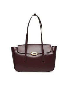 Calvin Klein Torebka Hardware Flap Tote Bag LV04F3145G Bordowy - Torebki damskie - miniaturka - grafika 1