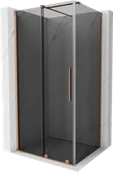 Kabiny prysznicowe - Mexen Velar kabina prysznicowa rozsuwana 110x70 cm, grafit, miedź szczotkowana - 871-110-070-41-65 - miniaturka - grafika 1