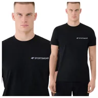 Koszulki męskie - Koszulka męska bawełniana 4F 4FWAW25TTSHM3457-20S Czarny M - miniaturka - grafika 1