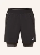 Spodenki damskie - Asics Szorty Do Biegania 2 W 1 Road schwarz - miniaturka - grafika 1