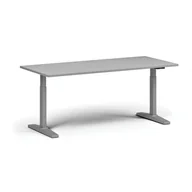 Stoły i stoliki do biura - Stół z regulacją wysokości, elektryczny, 675-1325 mm, blat 1800x800 mm, podstawa szara, szary - miniaturka - grafika 1