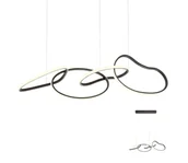 Lampy sufitowe - Redo 01-2596 - LED Żyrandol ściemnialny na lince BIAS LED/87,4W/230V 3000K czarny - miniaturka - grafika 1