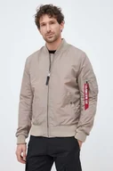 Kurtki męskie - Alpha Industries kurtka bomber męski kolor beżowy przejściowa - miniaturka - grafika 1