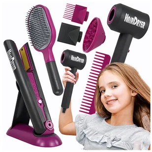 Zestaw do włosów fryzjerski SUSZARKA PROSTOWNICA NA BATERIE Mały fryzjer - Zabawy w naśladowanie dorosłych - miniaturka - grafika 1