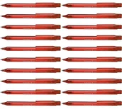 Długopisy - Schneider 130402 Fave długopis (mechanizm naciskowy, M), opakowanie 20 sztuk, czerwony, przezroczysty - miniaturka - grafika 1