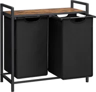 Kosze na bieliznę - Kosz Na Pranie, Kosz Na Pranie, 2 Łatwo Wysuwane I Wyjmowane Torby Na Pranie Z Tkaniny Oxford, Metalowa Rama, 2 X 46 L, 73 X 33 - miniaturka - grafika 1