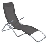 Leżaki ogrodowe - Leżak ogrodowy antracytowy, składany fotel plażowy - miniaturka - grafika 1