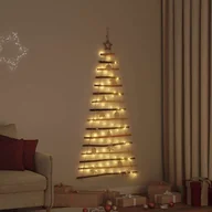 Choinki - vidaXL Choinka z 80 diodami LED Naturalny 150 cm jesion lite drewno - miniaturka - grafika 1