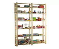 Regały - Regał Na Książki Drewniany B32R 220X170X38 7 Półek Naturalny Surowy Drewno Sosnowe Naturalny B32R_220X170X38_N0F1 / Wamar-Sosenka - miniaturka - grafika 1