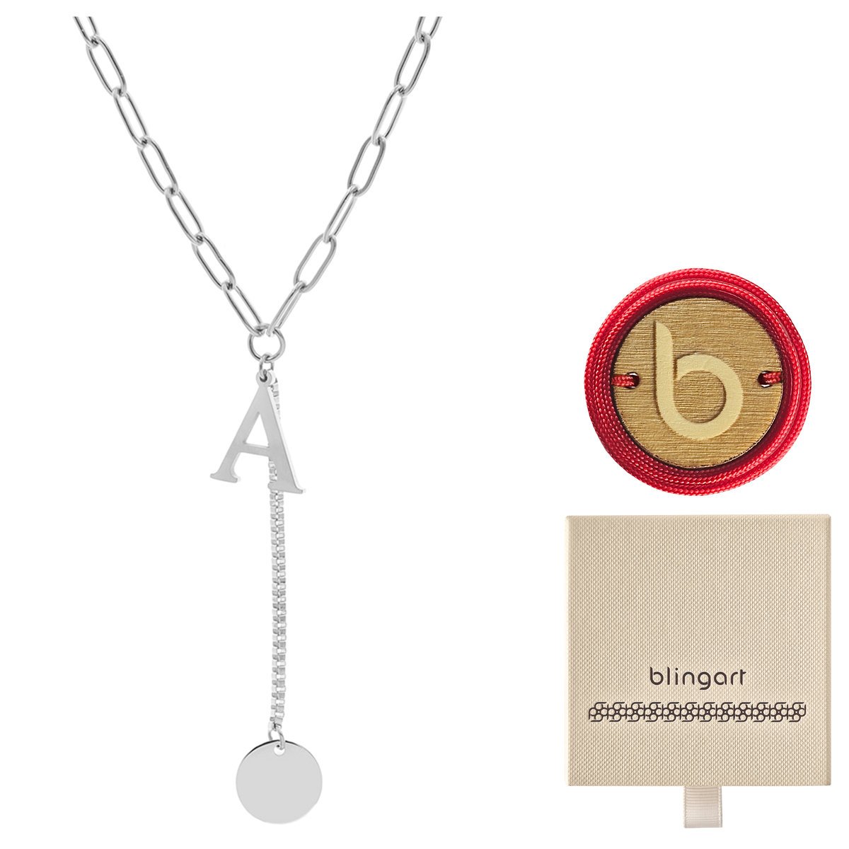 Naszyjnik celebrytka łańcuszek srebrny literki A-Z