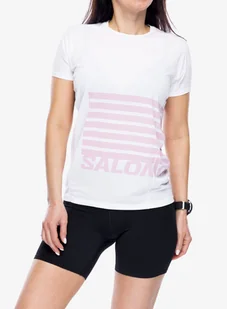 Koszulka biegowa damska Salomon Sense Aero S/S GFX - white - Koszulki sportowe damskie - miniaturka - grafika 1