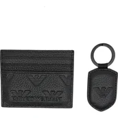 Etui na dokumenty i karty - Emporio Armani Skórzane etui na karty + brelok - miniaturka - grafika 1