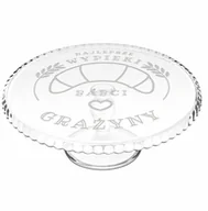 Tace i patery - Patera szklana do ciasta z grawerem dla babci piekarza - miniaturka - grafika 1