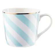 Kubki - Kubek Geometric Paski 400 ml niebiesko-biały - miniaturka - grafika 1