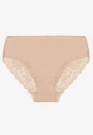 Majtki damskie - Beżowe Majtki Figi Zdobione Koronką Venissella - miniaturka - grafika 1