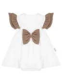 Body dla niemowląt - Dziewczęce Sukienko-body krótki rękaw Białe Nicol,r.62 - miniaturka - grafika 1