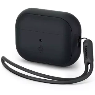 Etui ochronne na słuchawki Spigen Silicone Fit Strap do Apple AirPods Pro 1/2 czarny/black ACS05479 - Akcesoria do słuchawek - miniaturka - grafika 10
