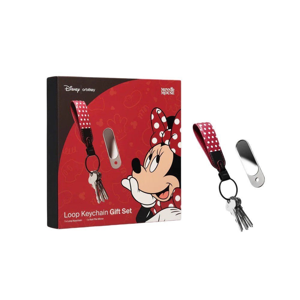 Brelok do Kluczy Orbitkey Disney Myszka Minnie Skórzany Zestaw Lusterko