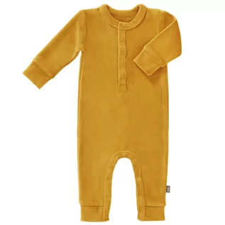 Pajacyki dla niemowląt - Fresk Rampers welurowy 0-3 miesięcy Mimosa yellow - grafika 1
