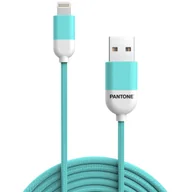 Kable USB - PANTONE MFi kabel USB - Lightning 1,5m 2,4A PT-LCS001-5 Teal 3242C - miniaturka - grafika 1