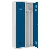 Szafki BHP - Szafka socjalna ubraniowa szaro-niebieska SUM 420 W ST podwójna - miniaturka - grafika 1
