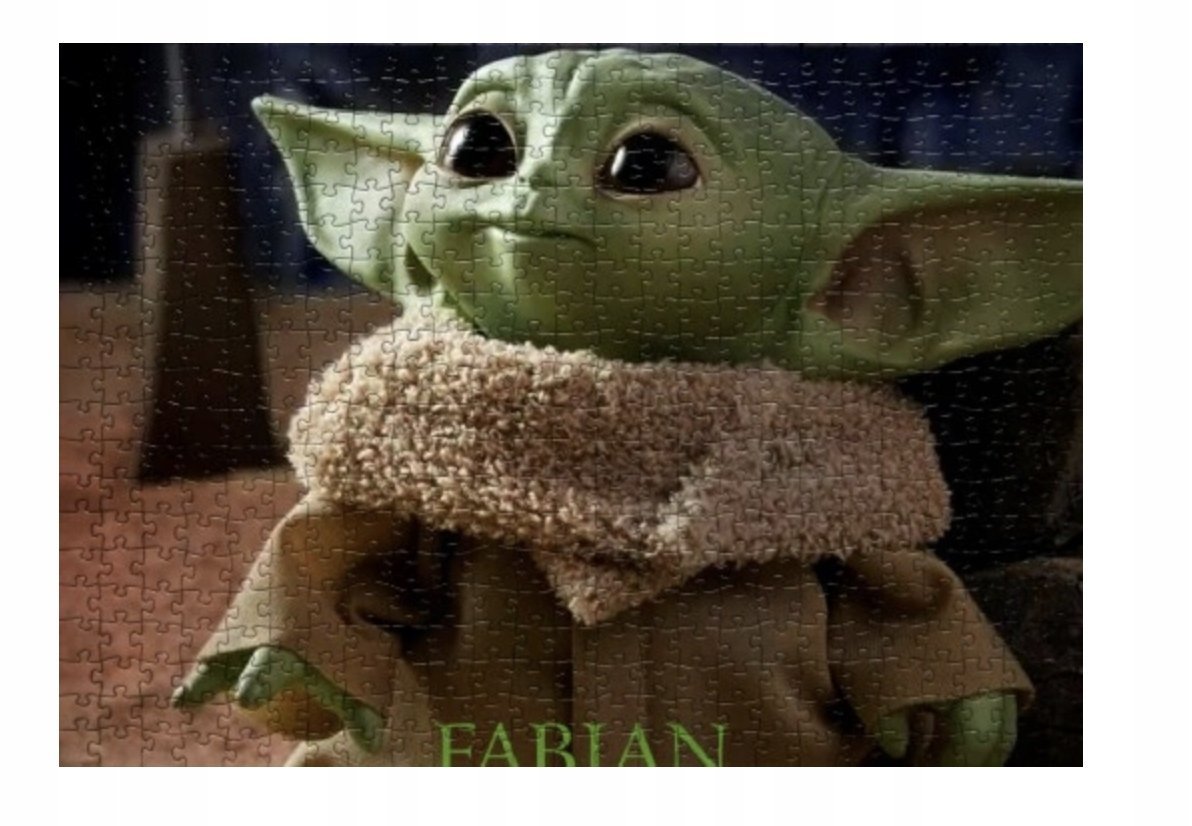 Puzzle ŚWIĄTECZNE STAR WARS BABY YODA A3 252 el z Nadrukiem +IMIĘ Pudełko 2