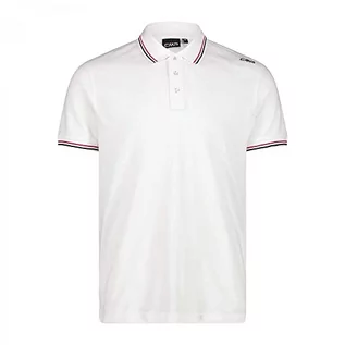 Koszulki męskie - CMP Polo 39d8367 T-shirt męski biały Bianco 54 39D8367 - grafika 1