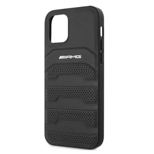 AMG AMHCP12LGSEBK iPhone 12 Pro Max 6,7" czarny/black hardcase Leather Debossed Lines - Etui i futerały do telefonów - miniaturka - grafika 6
