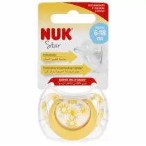 Nuk Smoczek uspokajający silikonowy 6-18m Star 10736751 - Smoczki uspokajające - miniaturka - grafika 1