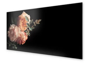 Panel kuchenny HOMEPRINT Krzew róży na czarnym tle 125x50 cm - Dekoracje domu - miniaturka - grafika 1