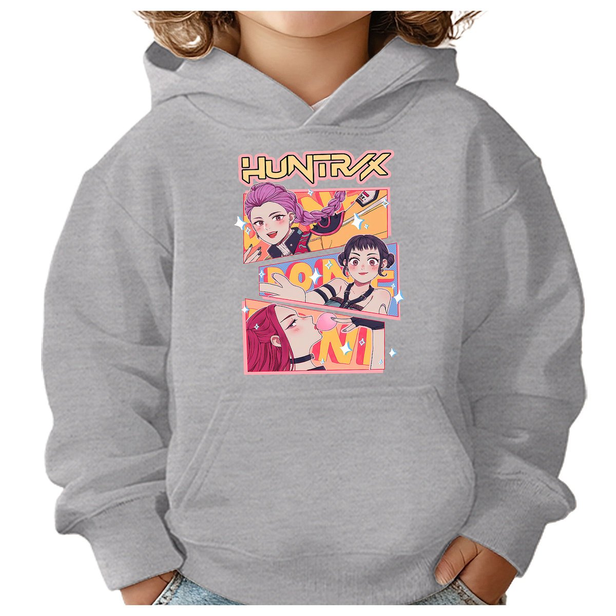 BLUZA DZIECIĘCA KPOP DEMON HUNTERS HUNTRIX 134-140 Z KAPTUREM BAWEŁNIANA