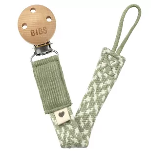 BIBS PACIFIER BRAID zawieszka do smoczków 100% GOTS organic cotton, Sage/Ivory - Śliniaki i fartuszki - miniaturka - grafika 1