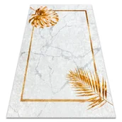Dywany - Dywan do prania MIRO 51518.806 Liście, ramka antypoślizgowy - szary / złoty, 120x170 cm - miniaturka - grafika 1