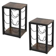 Zestawy do wina - Stojak na 6 butelek wina 24x21x37,5 cm czarny/drewniany wykonany z metalu i MDF ML-Design - miniaturka - grafika 1