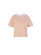 Koszulki i topy damskie - Tamaris damska koszulka arna, Dusty Orange/Bight White Striped Tee, XS - miniaturka - grafika 1