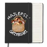 Notesy i bloczki - NOTES CZARNY W LINIE A5 MIŁOŚNIK GRZYBOBRANIA WZÓR - miniaturka - grafika 1