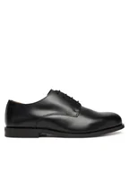 Półbuty męskie - Calvin Klein Półbuty Ess Rubber Derby Lth HM0HM02056 Czarny - miniaturka - grafika 1