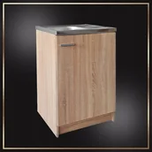 Szafki kuchenne - Szafka Kuchenna Sonoma 60 x 50 Zlew Deante + Syfon Bateria Ścienna Obrotowa - miniaturka - grafika 1